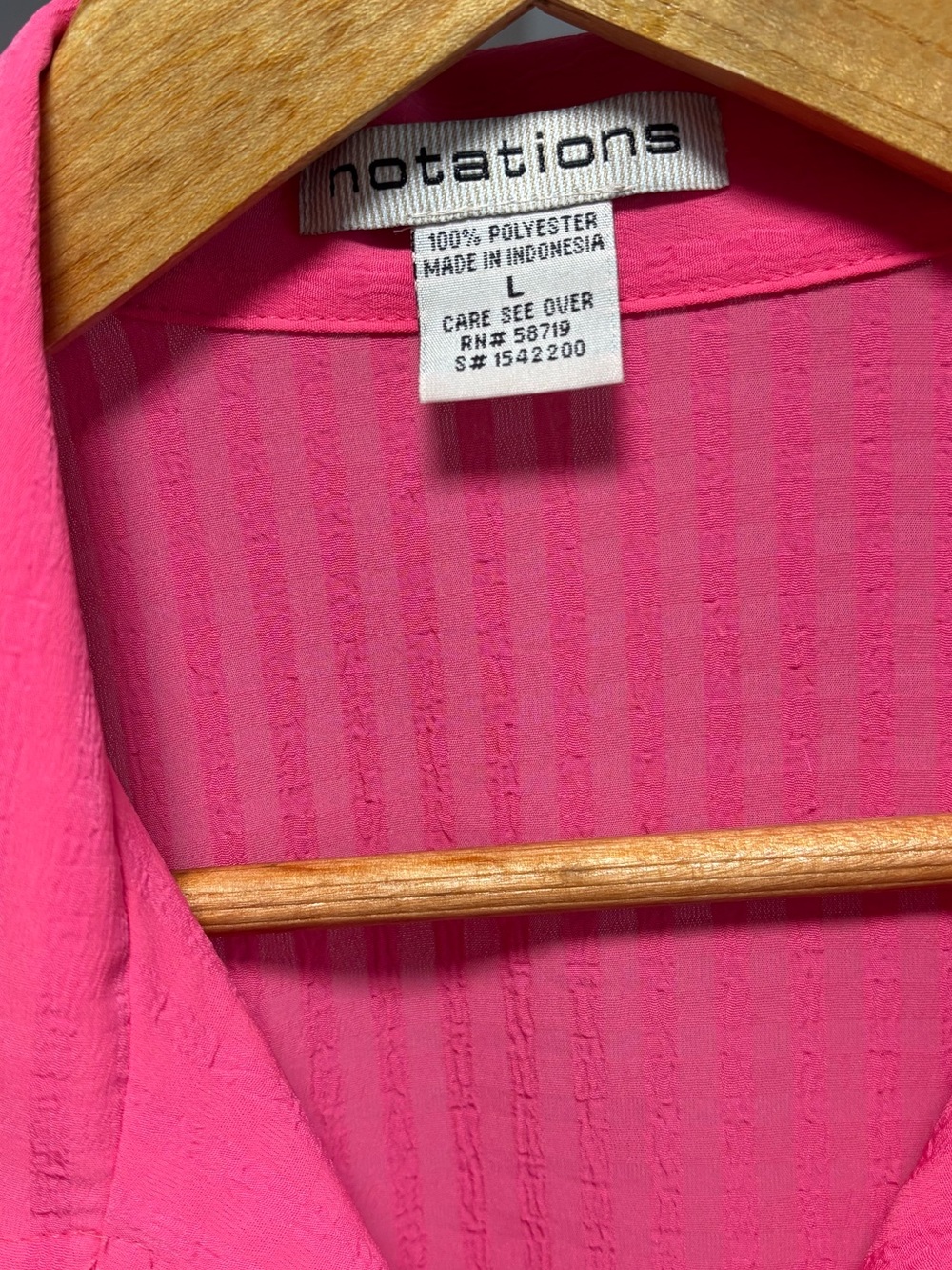 vintage lightweight granny chic camp collar button down, size large - Picture 8 of 9